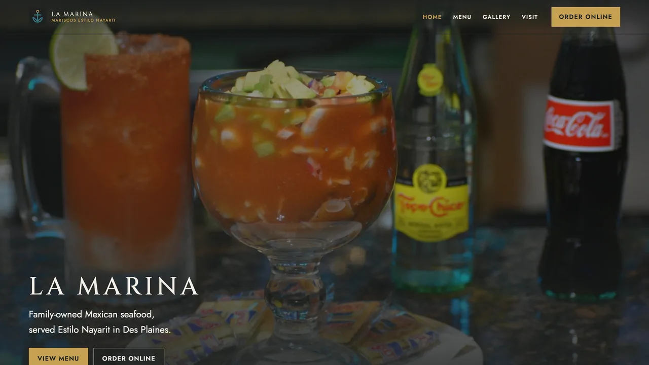 La Marina Mariscos website — concept redesign by CYLO Studio