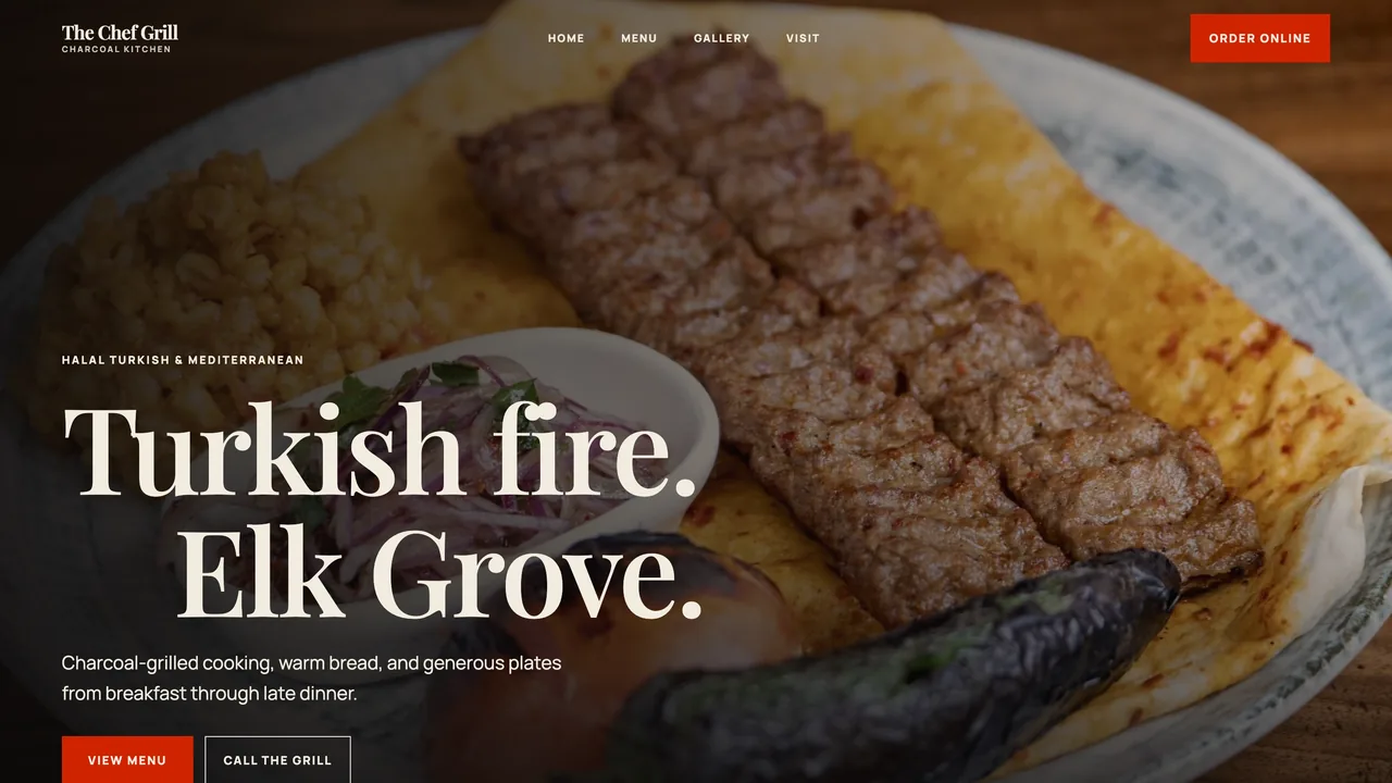 The Chef Grill website — concept redesign by CYLO Studio