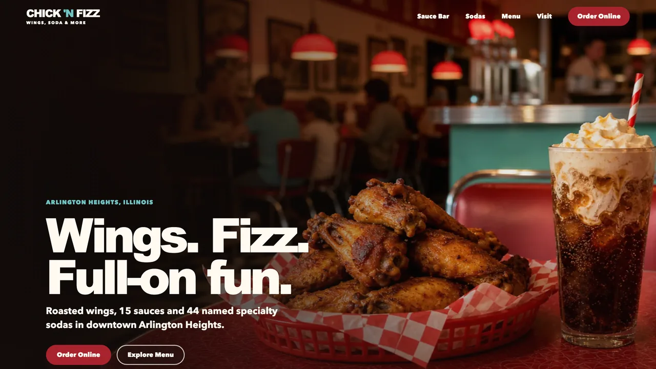 Chick ’N Fizz website — concept redesign by CYLO Studio